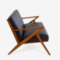 Italian distressed leather texture detail Amager loveseat cushion