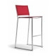 Firenze Bar Side Chair red metal frame outdoor bar stool front view