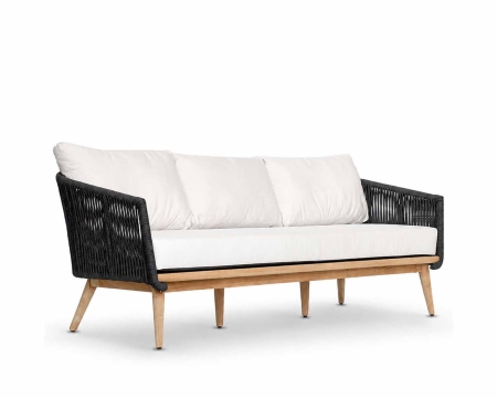 Mamoratta 3 Seater charcoal rope white cushion front view
