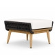 Mamoratta Ottoman charcoal rope white cushion front angle view