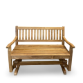 Halifax Glider 4 teak armchair profile slatted back detail