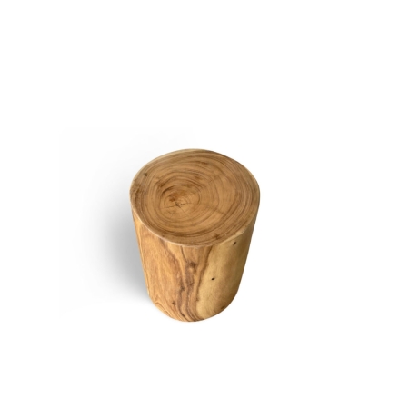 East Java Log Side Table Stool solid wood natural grain top view