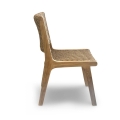 Luxury patio dining side chair with weather-resistant Hyacinth Twist weave
