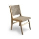 Solid teak Copenhagen Retro dining side chair with Hyacinth Twist woven back and seat