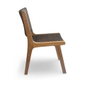 All weather dining side chair outdoor patio setting Rustic Cocoa
