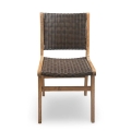 Rustic Cocoa woven wicker back and seat detail dining side chai