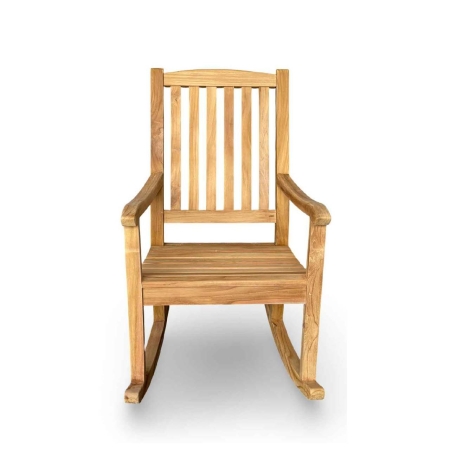 Halifax rocking chair front view teak