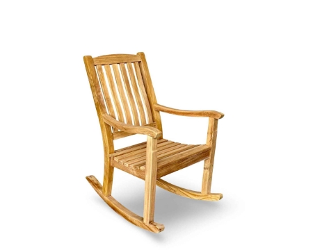 Halifax rocking chair solid teak angle view