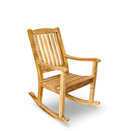 Halifax rocking chair solid teak angle view