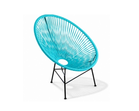 Acapulco chair turquoise woven cord black frame