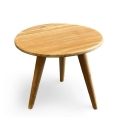 Copenhagen Side Table 62 teak tabletop grain detail front angle view