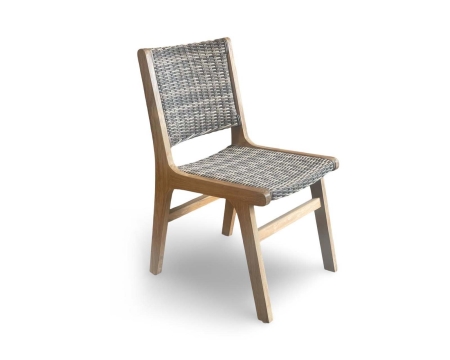 Outdoor dining side chair solid teak wood frame Copenhagen Retro