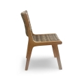 Kubu synthetic fiber woven back and seat detail dining side chair