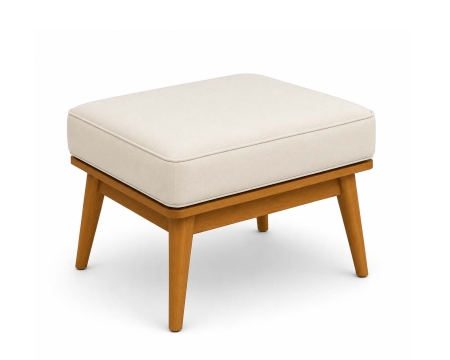 Ottoman Italian distress leather Testa di Moro wood frame front view