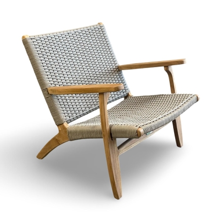 Svendborg lounge arm chair low in light Griege rope