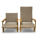 Svendborg lounge arm chair low in light Griege rope and Height Back