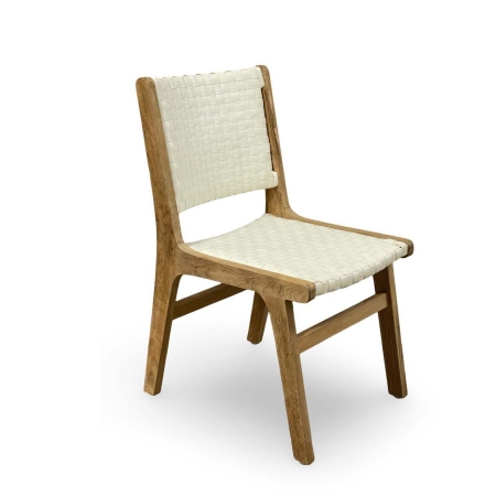 Copenhagen Retro Dining Side Chair Standard weave Dark Cuban White Cuban