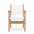Copenhagen dining arm chair Standard weave side profile teak frame
