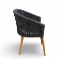 Mamoratta Dining Chair back view charcoal rope weave detail