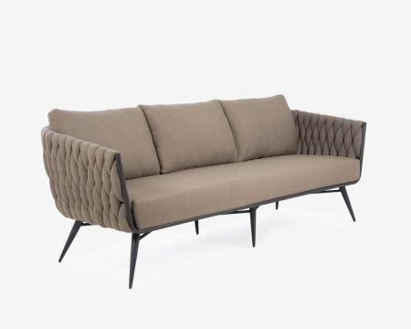 3 Seater woven sofa poolside outdoor living space styling