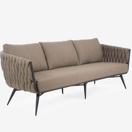 3 Seater woven sofa poolside outdoor living space styling