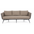 Sorrento 3 Seater sofa side profile view tapered aluminium legs