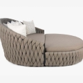 Sorrento Daybed back angle view hand woven outdoor knit modular cushion