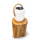New LED Light Switch solar lantern on wood plinth daytime